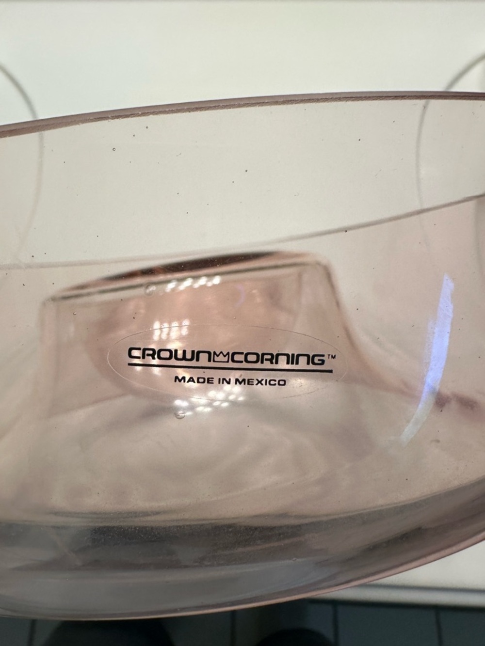 Crown Corning Dutchess Chip N’ Dip Bowl Pink Glass 11” Heavy - Picture 2 of 2
